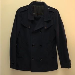 Tom’s Ware Wool Double Breasted Pea Coat - Navy